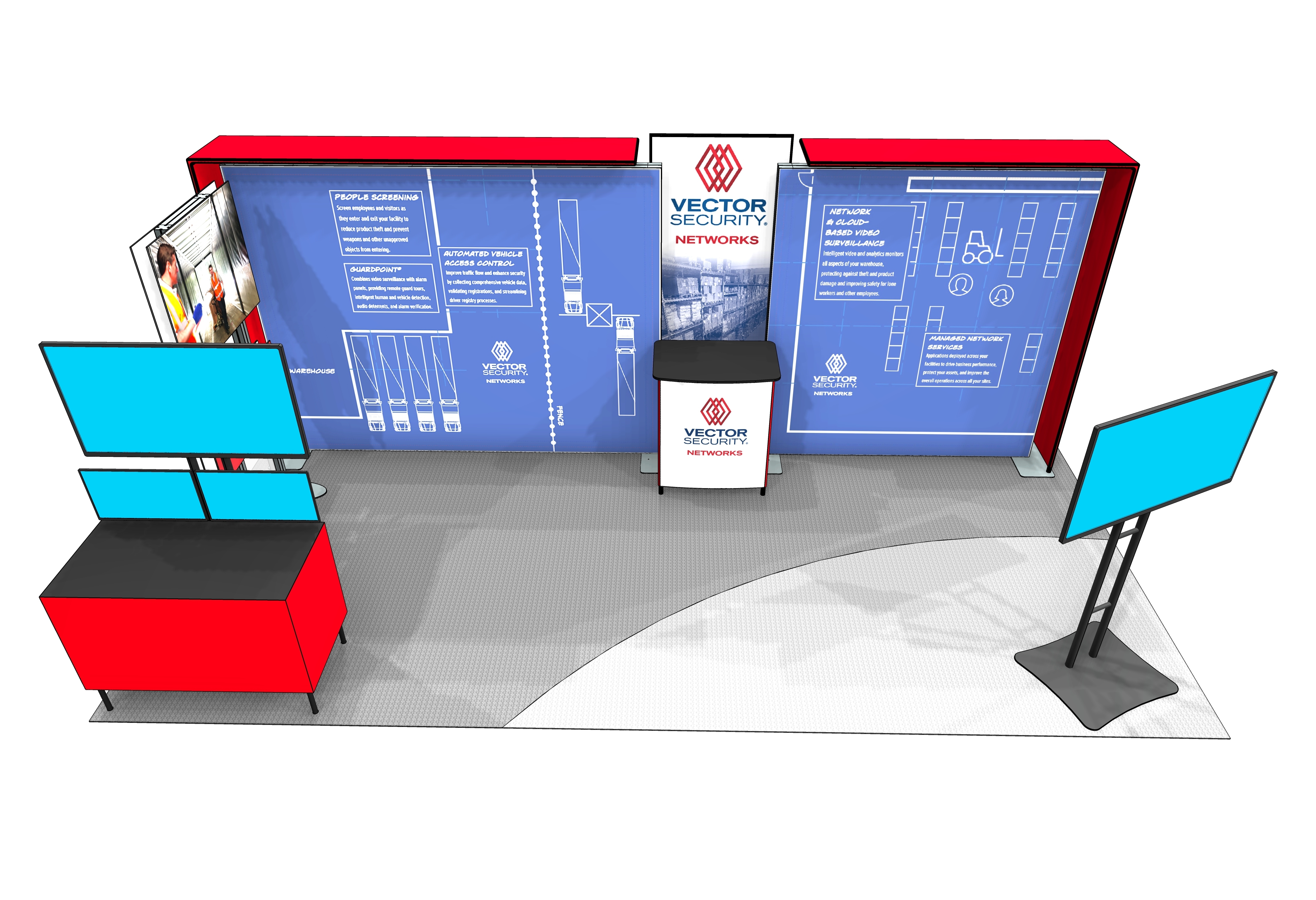 Vector Security Systems Custom Backlit Portable Booth 1 Rendering